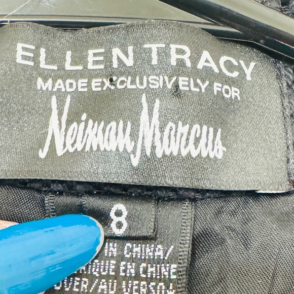 Neiman Marcus Black Woven Pattern Cropped Jacket Size 8 Medium - Picture 4 of 9